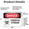 Signmission Chemical Storage Danger Sign, Vinyl Decal, 10in W x 7in L, 2PK OS-2PACK-DS-D-710-L-1723 - alternate 3